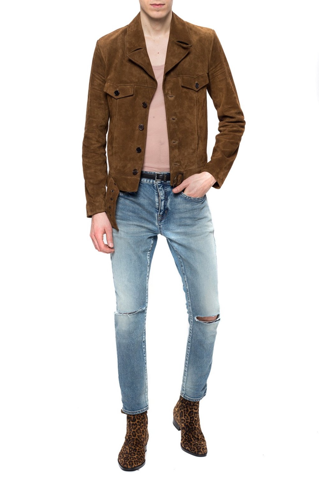 Saint laurent suede on sale jacket